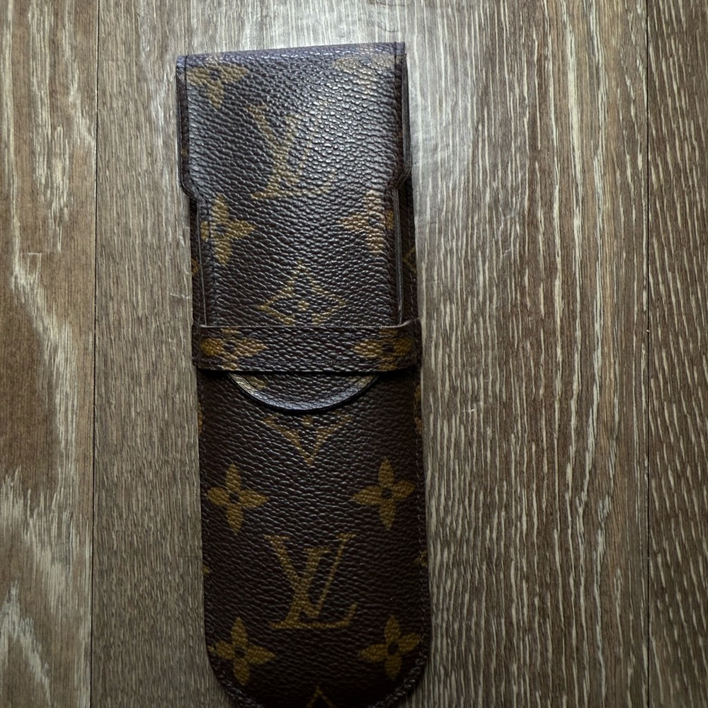 Louis Vuitton Brown and Gold Monogram Pen Case